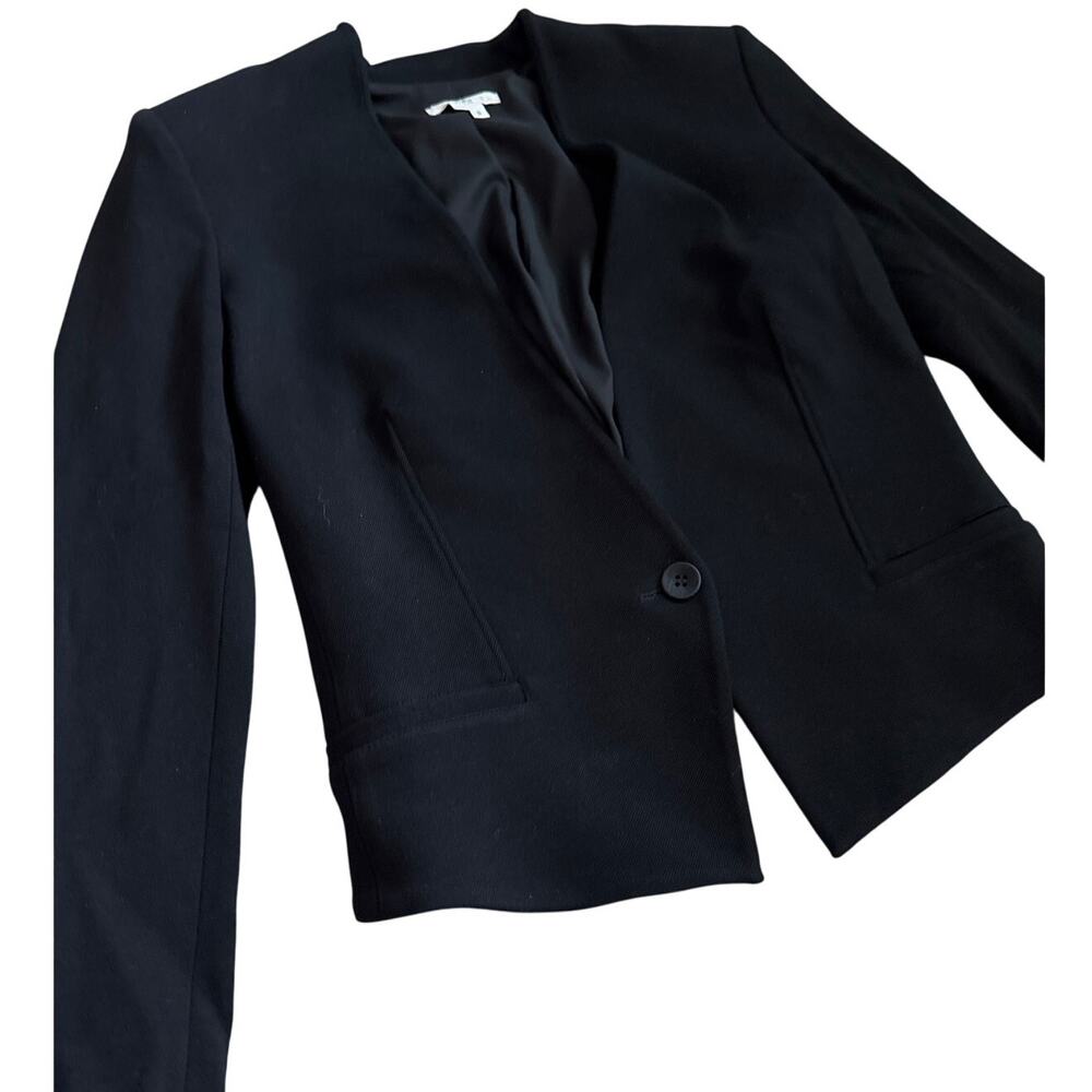 HELMUT by Helmut Single Button Cropped Blazer Jet Black Size‎ Small - Picture 6 of 12